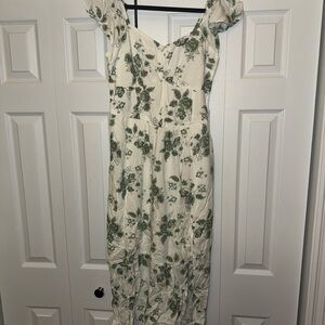 Hollister Green Floral Midi Dress